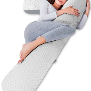 Angqi Body Pregnancy Pillow with Jersey Cover, L Shaped Full Body Pillow for Pregnant Women and Side Sleeping