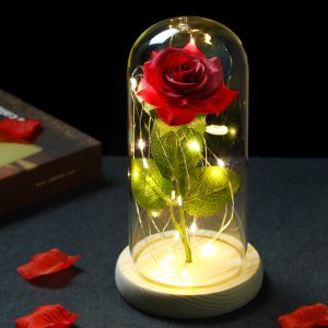 Glass Shade Rose Lamp