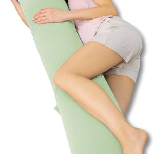 Angqi Body Pregnancy Pillow with Jersey Cover, L Shaped Full Body Pillow for Pregnant Women and Side Sleeping