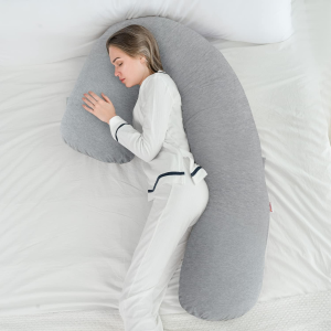 Angqi Body Pregnancy Pillow with Jersey Cover, L Shaped Full Body Pillow for Pregnant Women and Side Sleeping