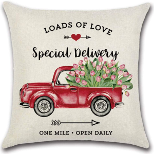 LIYACHAO Be Mine Set of 4 Happy Valentines Day Decorations for the Home Red Pillow Covers Love Heart Farmhouse Square Cushion Cases for Sofa Couch 18X18 Inches,Valentines Gifts