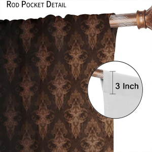 Jktown Blackout Curtains Floral Pattern Art Rod Pocket Top Thermal Insulated Darkening Curtains for Nursery Living Room, W55Xl63 Inch