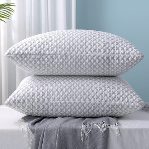 Molblly Standard Pillows Shredded Memory Foam Set of 2 Pack Standard Size Cooling Bed Pillows 20 X 26 In,Adjustable Loft Washable the Pillow for Side Back Stomach Sleeper Pillows for Sleeping