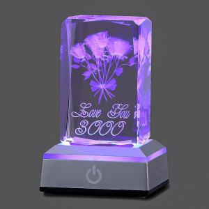 Hochance 3D Rose Crystal Multicolor Nightlight - I Love You Decolamp - Perfect Valentines Day Gift Ideas for Her My Girlfriend Wife Mom - Unique Anniversary Birthday Presents