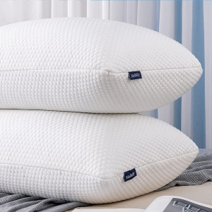 Molblly Standard Pillows Shredded Memory Foam Set of 2 Pack Standard Size Cooling Bed Pillows 20 X 26 In,Adjustable Loft Washable the Pillow for Side Back Stomach Sleeper Pillows for Sleeping