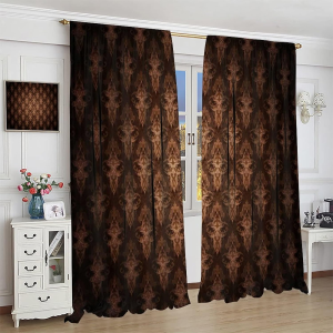 Jktown Blackout Curtains Floral Pattern Art Rod Pocket Top Thermal Insulated Darkening Curtains for Nursery Living Room, W55Xl63 Inch