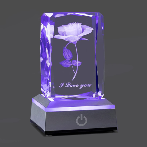 Hochance 3D Rose Crystal Multicolor Nightlight - I Love You Decolamp - Perfect Valentines Day Gift Ideas for Her My Girlfriend Wife Mom - Unique Anniversary Birthday Presents