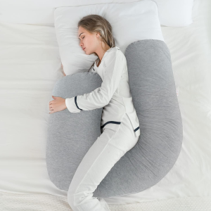 Angqi Body Pregnancy Pillow with Jersey Cover, L Shaped Full Body Pillow for Pregnant Women and Side Sleeping