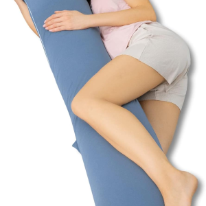 Angqi Body Pregnancy Pillow with Jersey Cover, L Shaped Full Body Pillow for Pregnant Women and Side Sleeping