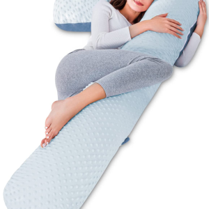 Angqi Body Pregnancy Pillow with Jersey Cover, L Shaped Full Body Pillow for Pregnant Women and Side Sleeping