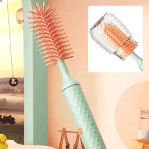 3/4Pcs/Set Electric Silicone Bottle Brush 360° Rotating Baby Pacifier Cup Cleaning Brush Long Handle Kitchen Cleaning Brushes