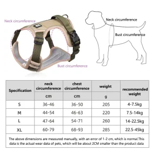 Medium Large Dog Harnesses Collar Labrador Army Reflective Adjustable Harness Oxford Cloth Pet Vest Training Hound Walk the Dog