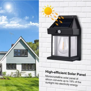 New Solar Tungsten Wall Lamp Three Modes Outdoor Villa Garden Courtyard Waterproof Decoration Induction Lantern Small Night Lamp