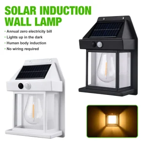 New Solar Tungsten Wall Lamp Three Modes Outdoor Villa Garden Courtyard Waterproof Decoration Induction Lantern Small Night Lamp