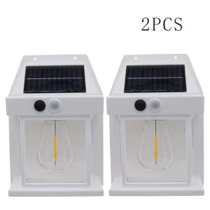 New Solar Tungsten Wall Lamp Three Modes Outdoor Villa Garden Courtyard Waterproof Decoration Induction Lantern Small Night Lamp