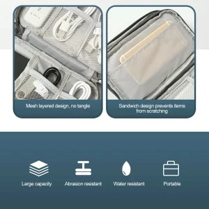 Portable Travel Digital Product Storage Bag Organizer Multi-Layer Headset Cable Bag Charging Treasure USB Data Cable Bag